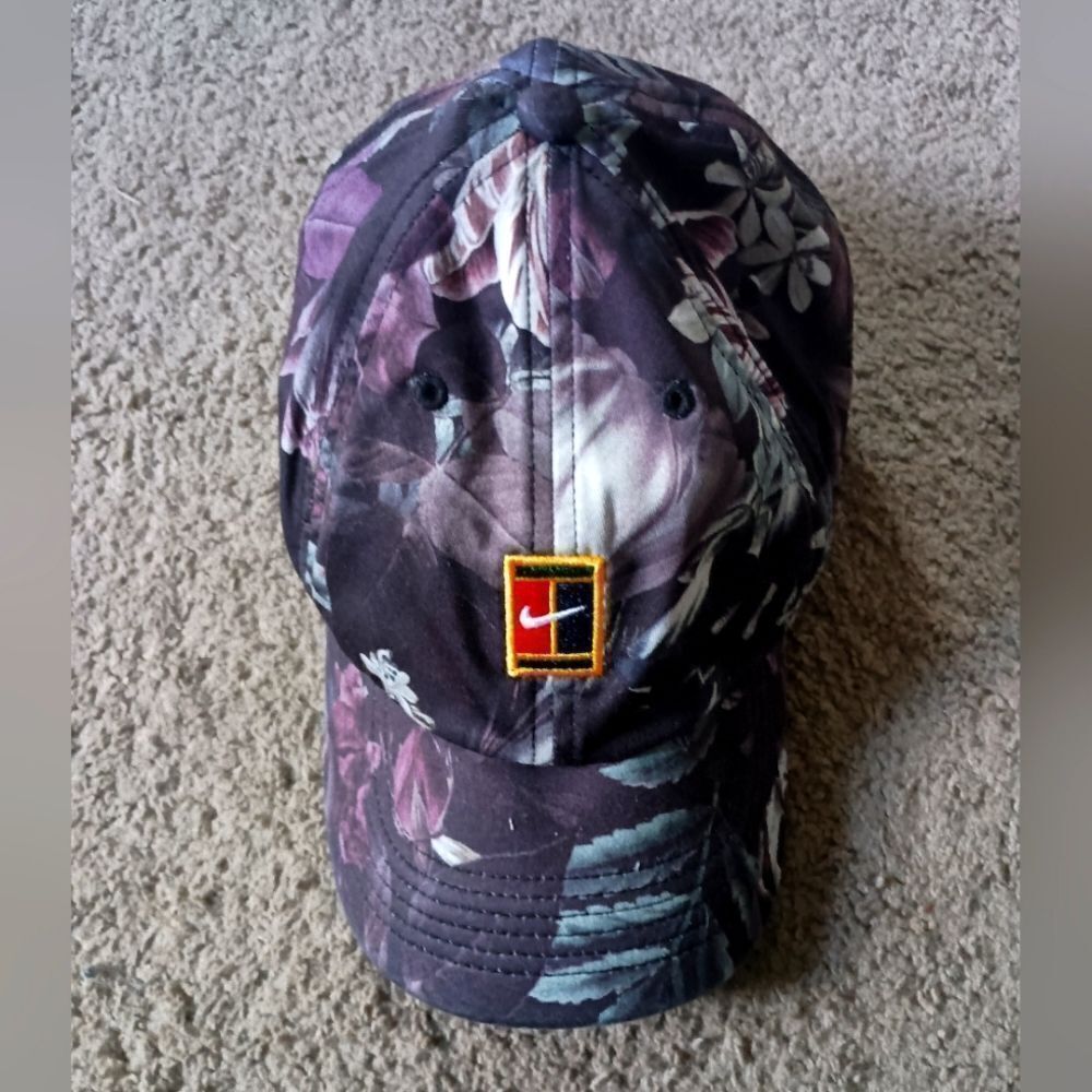 Nike Court Aerobill Heritage 86 Tennis Hat Cap Badminton Floral Unisex PRE-OWNED